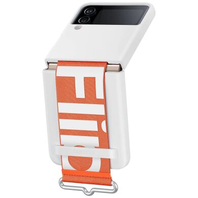 Защитный чехол Silicone Cover with Strap для Samsung Galaxy Flip 4 (EF-GF721TWEGUA) - White