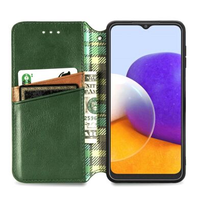 Чехол Deexe Rhombus Wallet для Samsung Galaxy A22 (A225) / M22 (M225) - Green