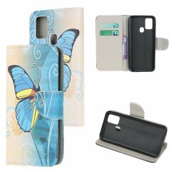 Чехол-книжка Deexe Color Wallet для Samsung Galaxy A21s (A217) - Blue Butterflies