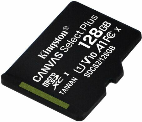 Карта памяти Kingston microSDXC 128GB Canvas Select Plus C10 UHS-I R100MB/s - Black