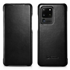 Кожаный чехол ICARER Slim Flip для Samsung Galaxy S20 Ultra (G988) - Black