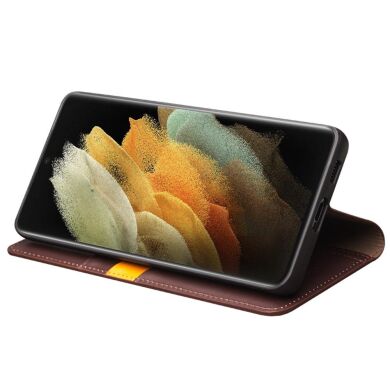Кожаный чехол QIALINO Wallet Case для Samsung Galaxy S21 Ultra (G998) - Brown