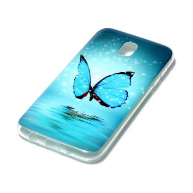 Силиконовый (TPU) чехол Deexe LumiCase для Samsung Galaxy J7 2017 (J730) - Blue Butterfly