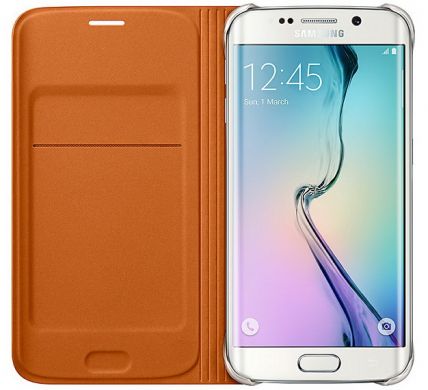 Чехол Flip Wallet Textil для Samsung S6 EDGE (G925) EF-WG925BBEGRU - Orange