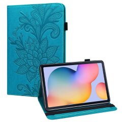 Захисний чохол Deexe Flower Print для Samsung Galaxy Tab S6 lite / S6 Lite (2022/2024) - Blue