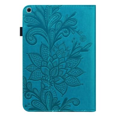 Защитный чехол Deexe Flower Print для Samsung Galaxy Tab S6 lite / S6 Lite (2022/2024) - Blue