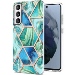 Защитный чехол Deexe Marble Pattern для Samsung Galaxy S21 FE (G990) - Green