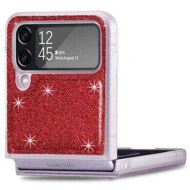 Защитный чехол Deexe Glitter Case для Samsung Galaxy Flip 4 - Red