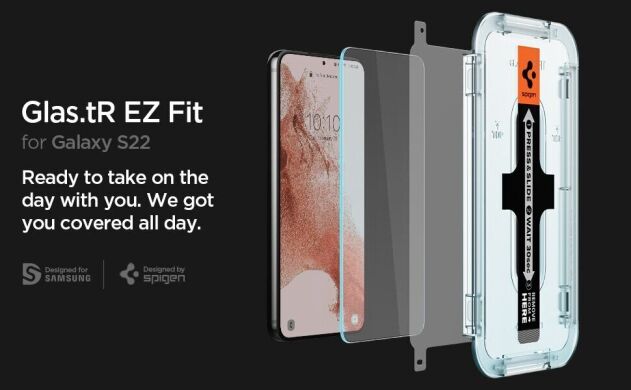 Комплект защитных стекол Spigen (SGP) Screen Protector EZ Fit Glas.tR для Samsung Galaxy S22 (S901)