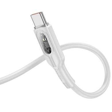 Кабель Hoco U120 Transparent Explore USB to Type-C (5A, 1.2m) - Gray