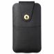Кожаный чехол на пояс Deexe Pouch Case для смартфонов (размер: L) - Black. Фото 1 из 5