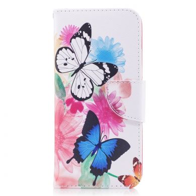 Чехол-книжка Deexe Color Wallet для Samsung Galaxy A8 2018 (A530) - Butterfly in Flowers C