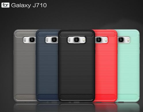 Силиконовый чехол UniCase Carbon для Samsung Galaxy J7 2016 (J710) - Red