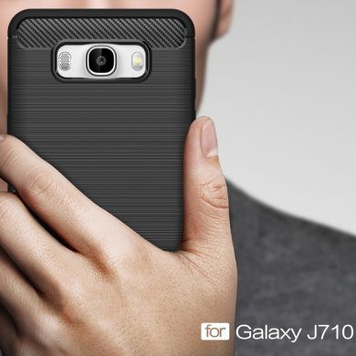 Силиконовый чехол UniCase Carbon для Samsung Galaxy J7 2016 (J710) - Gray