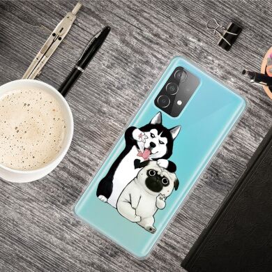 Силиконовый (TPU) чехол Deexe Pretty Glossy для Samsung Galaxy A53 - Two Dogs