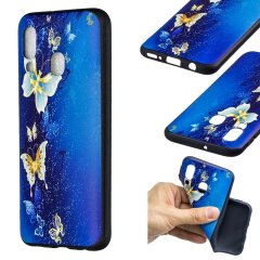 Силиконовый (TPU) чехол UniCase Color Style для Samsung Galaxy A40 (А405) - Blue Butterfly