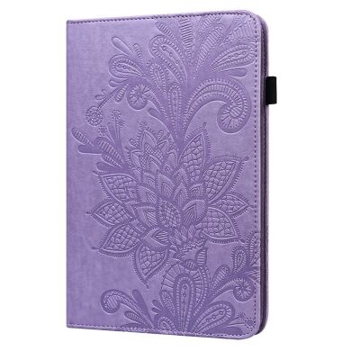 Защитный чехол Deexe Flower Print для Samsung Galaxy Tab S6 lite / S6 Lite (2022/2024) - Purple