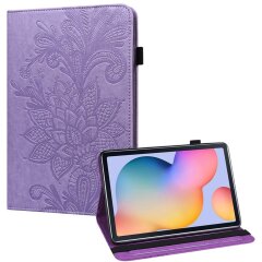 Защитный чехол Deexe Flower Print для Samsung Galaxy Tab S6 lite / S6 Lite (2022/2024) - Purple