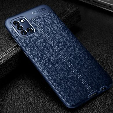 Защитный чехол Deexe Leather Cover для Samsung Galaxy A31 (A315) - Dark Blue