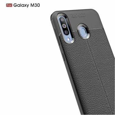 Защитный чехол Deexe Leather Cover для Samsung Galaxy M30 (M305) / A40s (A407) - Black