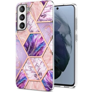 Защитный чехол Deexe Marble Pattern для Samsung Galaxy S21 FE (G990) - Light Purple