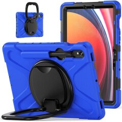 Защитный чехол Deexe Hand Grip для Samsung Galaxy Tab S7 / S8 / S9 (T870/T875/T700/T706/X710/X716) - Black / Blue