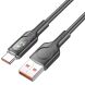 Кабель Hoco U120 Transparent Explore USB to Type-C (5A, 1.2m) - Black. Фото 3 из 7