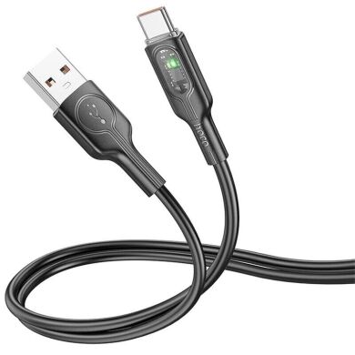 Кабель Hoco U120 Transparent Explore USB to Type-C (5A, 1.2m) - Black