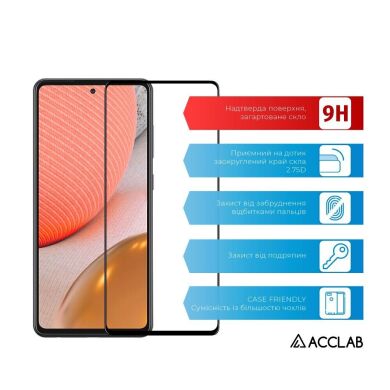 Защитное стекло ACCLAB Full Glue для Samsung Galaxy A72 - Black