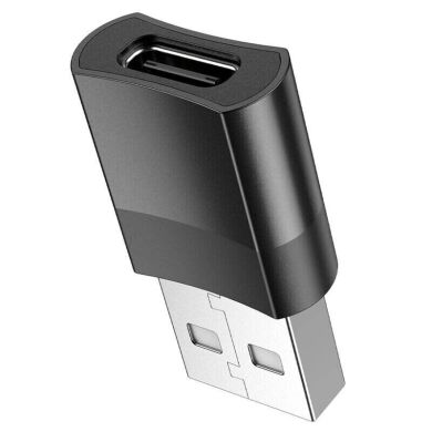 Адаптер Hoco UA17 USB Male to Type-C Female - Black