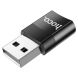 Адаптер Hoco UA17 USB Male to Type-C Female - Black. Фото 3 из 5