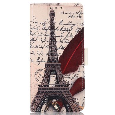 Чехол Deexe Life Style Wallet для Samsung Galaxy A03 (A035) - Eiffel Tower and Feather