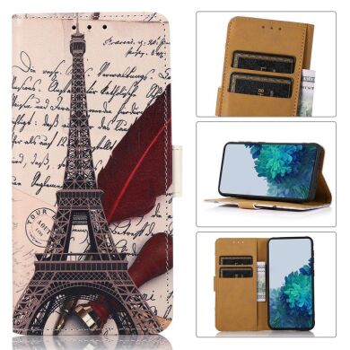 Чехол Deexe Life Style Wallet для Samsung Galaxy A03 (A035) - Eiffel Tower and Feather