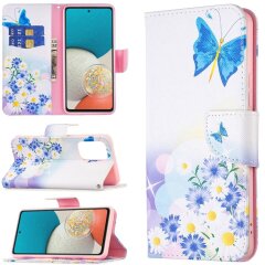 Чехол-книжка Deexe Color Wallet для Samsung Galaxy A53 (A536) - Butterfly and Flowers