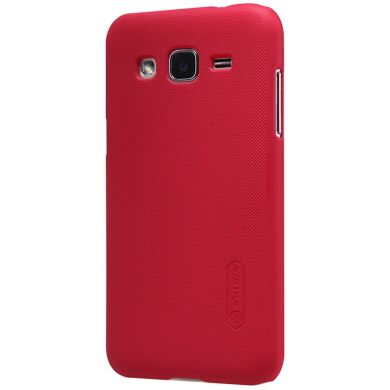 Пластиковая накладка NILLKIN Frosted Shield для Samsung Galaxy J2 (J200) + пленка - Red