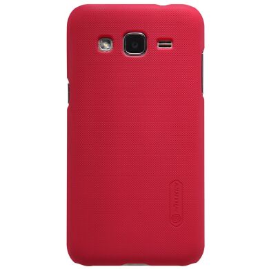 Пластиковая накладка NILLKIN Frosted Shield для Samsung Galaxy J2 (J200) + пленка - Red