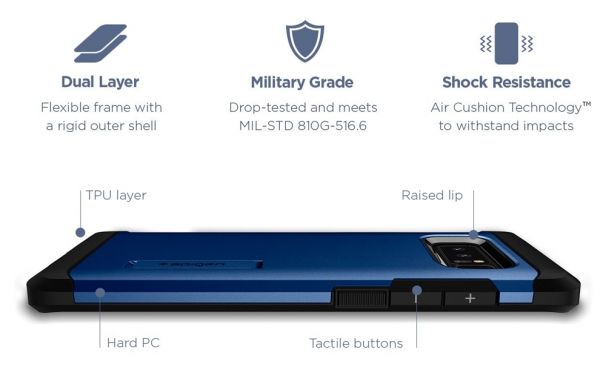 Защитный чехол Spigen SGP Tough Armor для Samsung Galaxy Note 8 (N950) - Orchid Gray