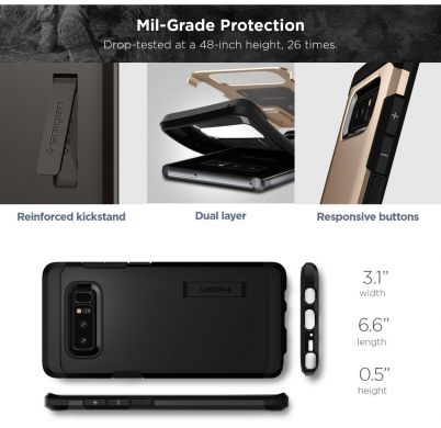 Защитный чехол Spigen SGP Tough Armor для Samsung Galaxy Note 8 (N950) - Gunmetal