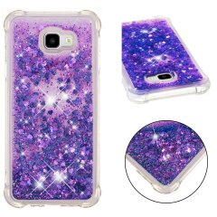 Силиконовый (TPU) чехол Deexe Liquid Glitter для Samsung Galaxy J4+ (J415) - Dark Purple