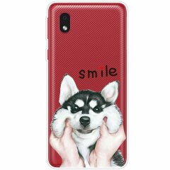 Силиконовый (TPU) чехол Deexe Pretty Glossy для Samsung Galaxy A01 Core (A013) - Smile Dog