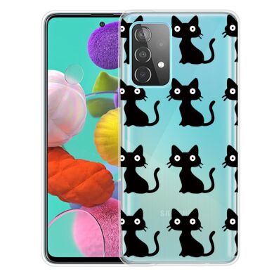 Силіконовий (TPU) чохол Deexe Pretty Glossy для Samsung Galaxy A52 (A525) / A52s (A528) - Black Cat