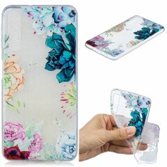 Силиконовый (TPU) чехол Deexe Pretty Glossy для Samsung Galaxy A7 2018 (A750) - Colorful Flowers