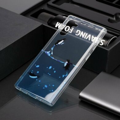 Силиконовый (TPU) чехол Deexe Pretty Glossy для Samsung Galaxy Note 10 (N970) - Lovely Penguin