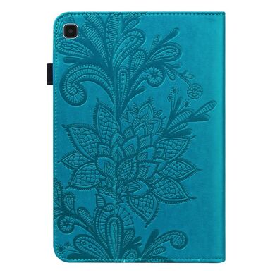Защитный чехол Deexe Flower Print для Samsung Galaxy Tab A7 Lite (T220/T225) - Blue