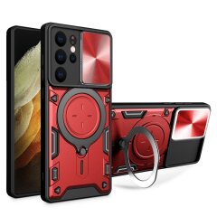 Защитный чехол Deexe Magnetic Space для Samsung Galaxy S21 Ultra (G998) - Red