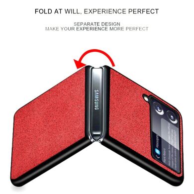 Защитный чехол UniCase Cloth Texture (FF) для Samsung Galaxy Flip 3 - Red