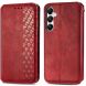 Чехол Deexe Rhombus Wallet для Samsung Galaxy A55 (A556) - Red. Фото 1 из 6