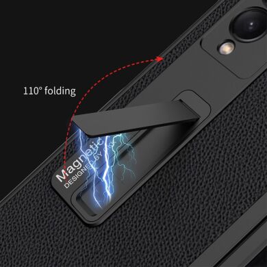 Чехол GKK Leather Stand для Samsung Galaxy Fold 3 - Cross Texture / Back
