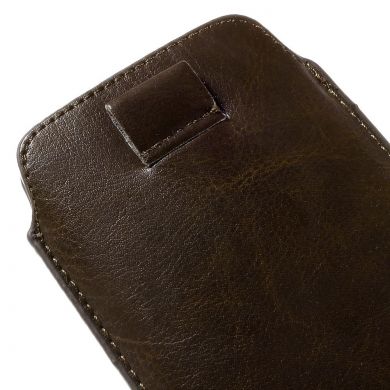 Чехол-карман Deexe Handy Pouch L для смартфонов шириной до 78мм - Brown