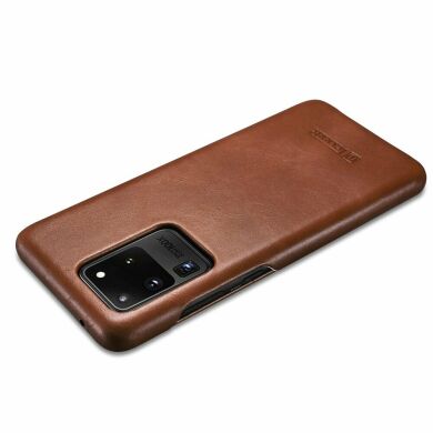 Кожаный чехол ICARER Slim Flip для Samsung Galaxy S20 Ultra (G988) - Brown
